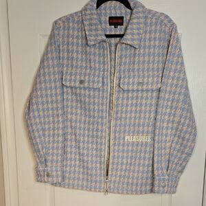 Blue and Cream Men's Jacket